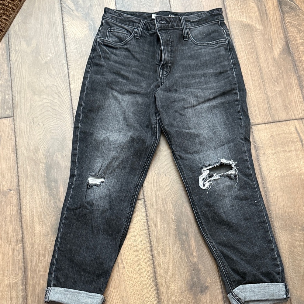 Kut from the Kloth Black Distressed Ankle Jeans